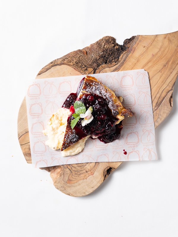 Tarta de queso con arándanos